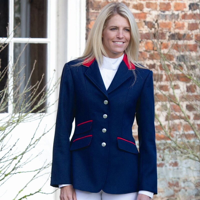 Shires Henley Jacket Ladies, navy/red
