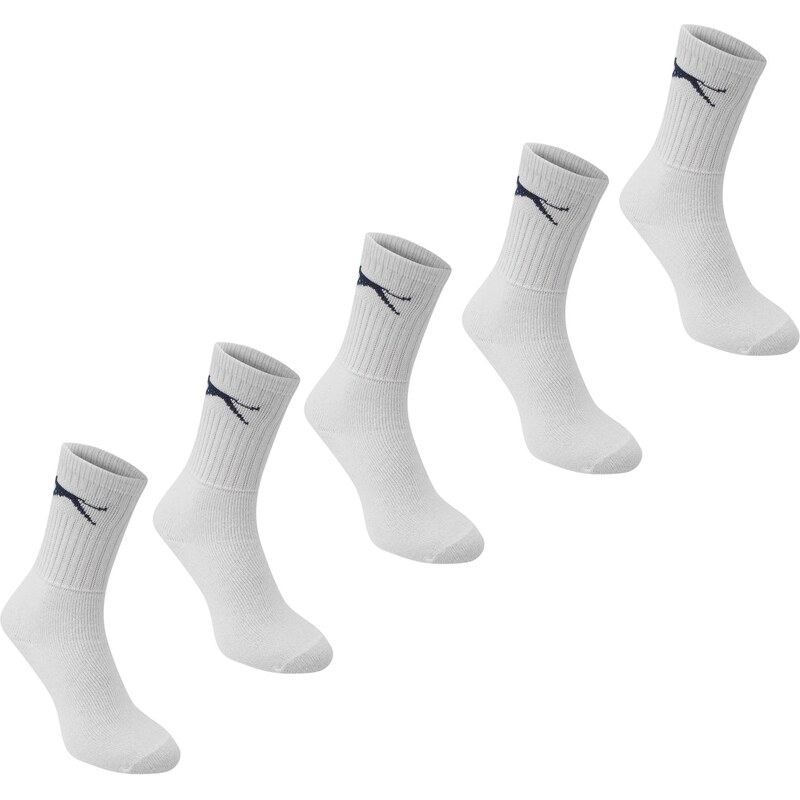 Slazenger 5 Pack Crew Sports Socks, white/navy