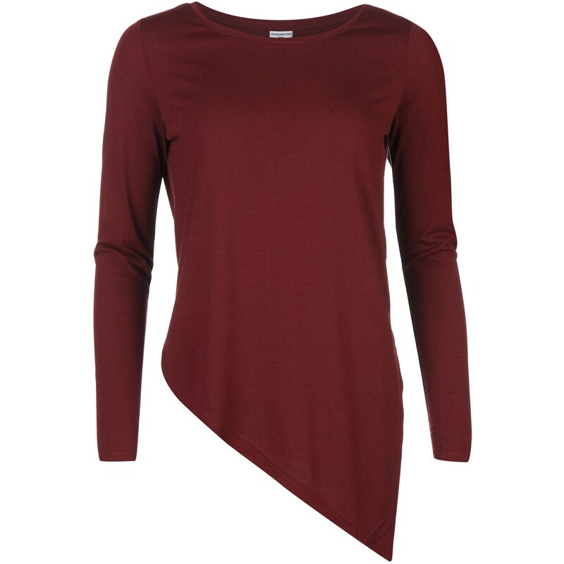 JDY Noho Asymmetric Long Sleeve Top Zinfandel