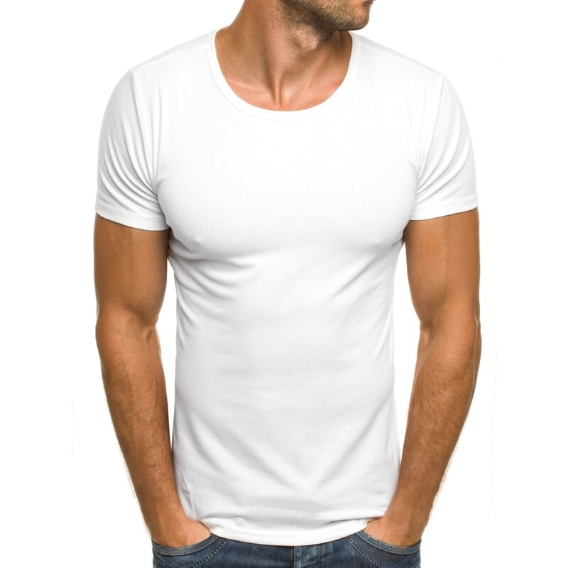 J. Style Klasické bílé pánské tričko J. STYLE 712006
