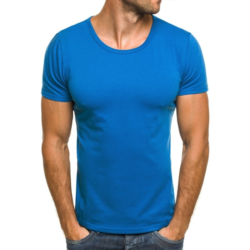 J. Style Moderní velmi stylové pánské modré tričko J. STYLE 712006