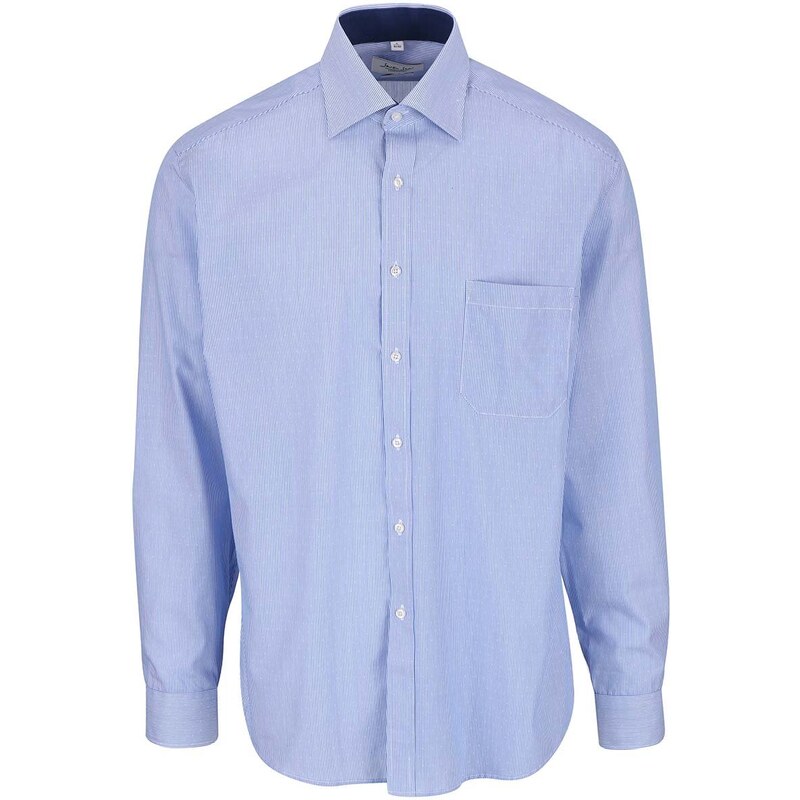 Světle modrá pruhovaná pánská košile s detaily Seven Seas