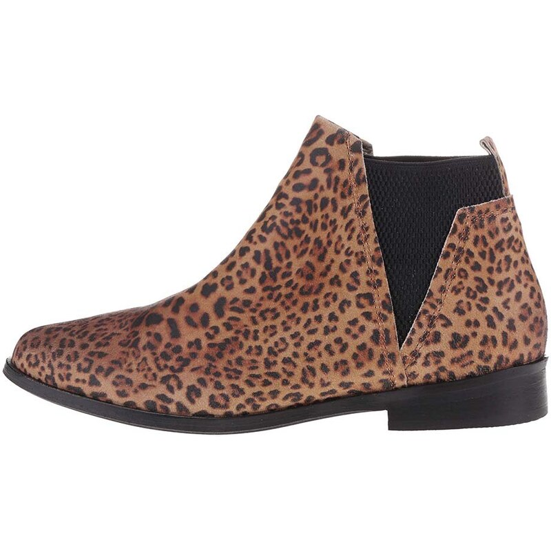 Hnědé dámské kožené leopardí chelsea boty Bullboxer