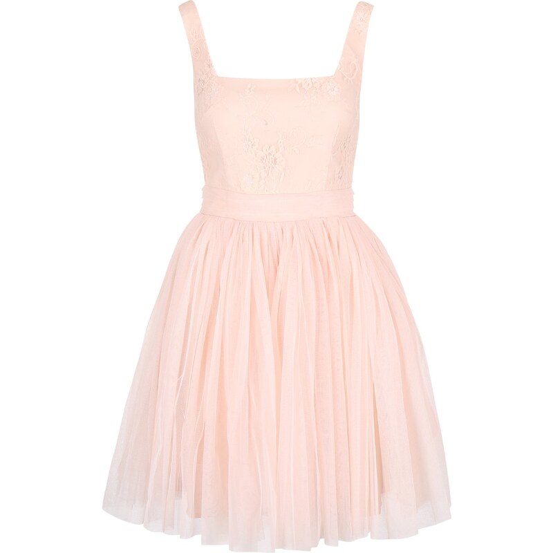 Světle růžové šaty s krajkovým topem Little Mistress