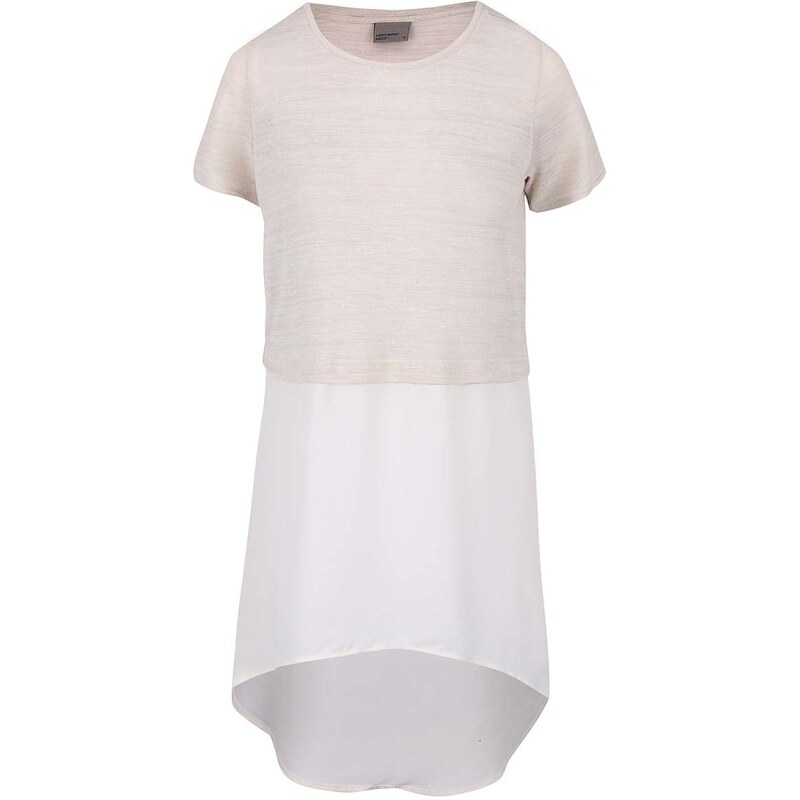 Krémovo-béžové dlouhé tričko Vero Moda Juca