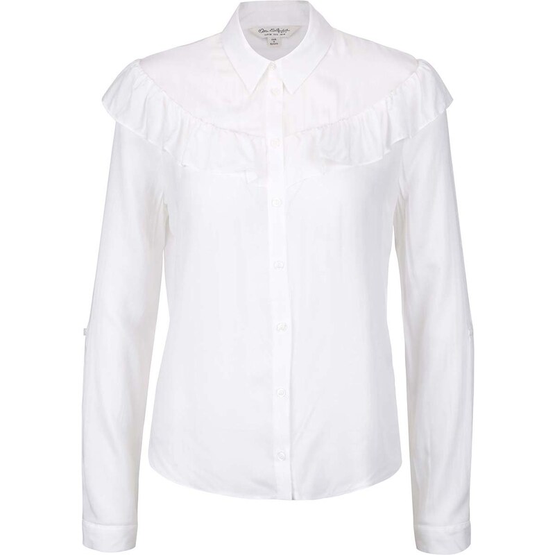 Bílá košile s volánkem Miss Selfridge