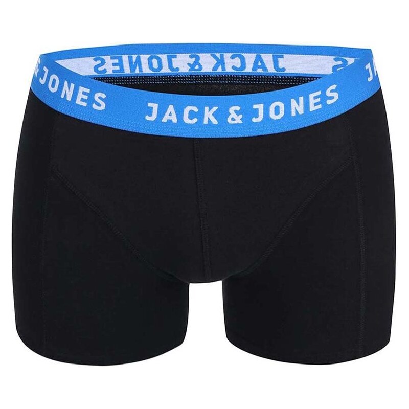 Černé boxerky s modrým lemem Jack & Jones Color Donk
