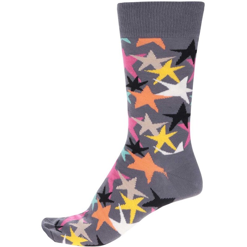 Šedé pánské ponožky Happy Socks Stars