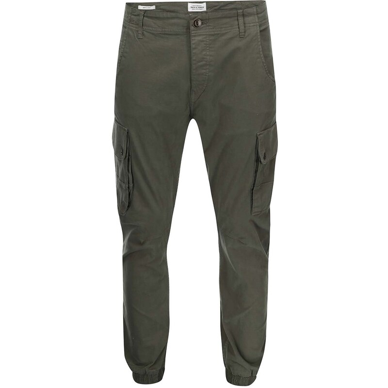Tmavě zelené kapsáčové kalhoty Jack & Jones Paul