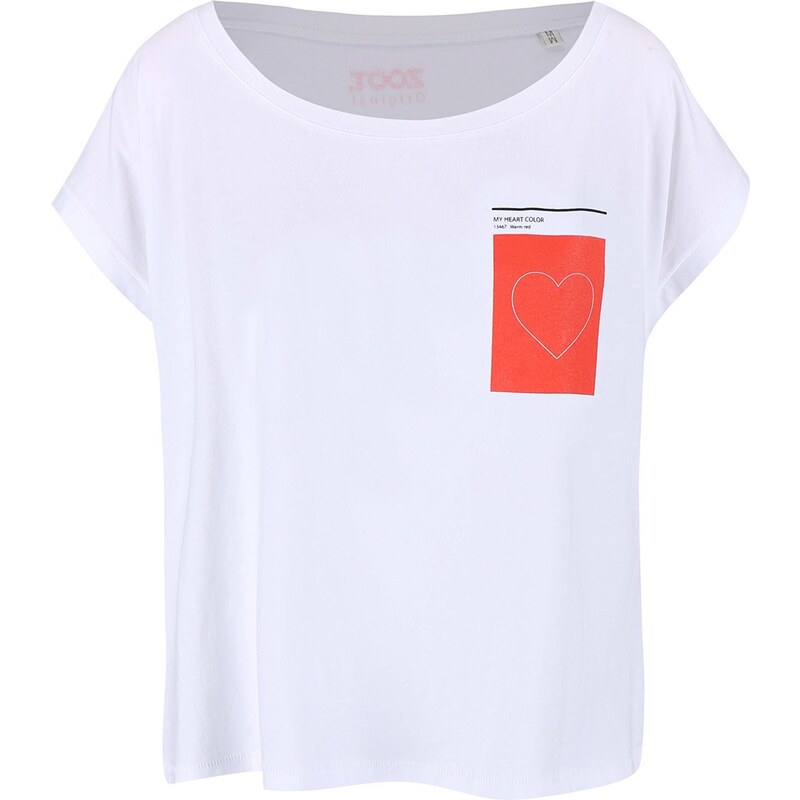 Bílé dámské oversize tričko ZOOT Originál Heart Color