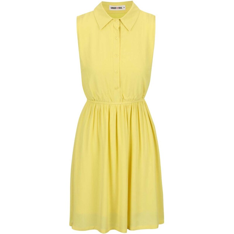 Žluté šaty s límečkem GINGER+SOUL