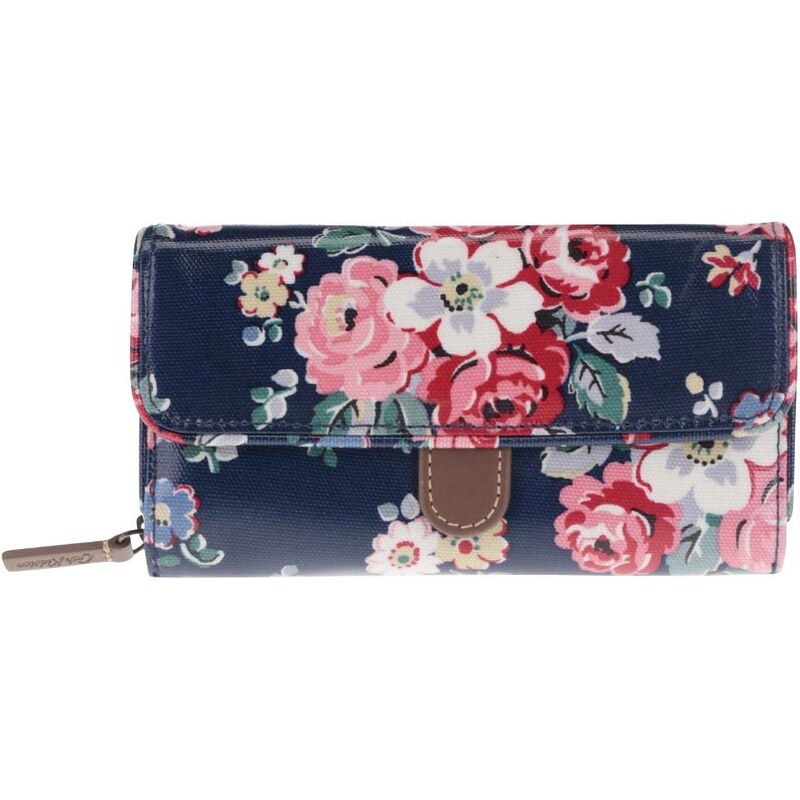 Tmavě modrá peněženka s barevnými květinami Cath Kidston