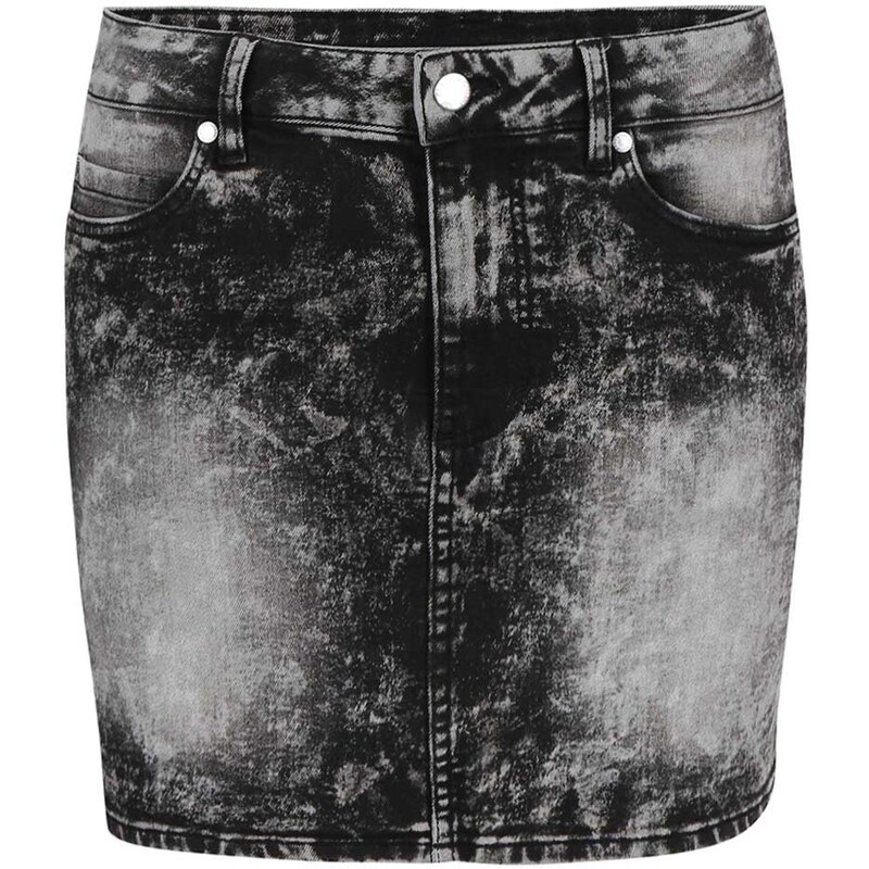 Černo-šedá džínová sukně s opraným efektem Cheap Monday Spray