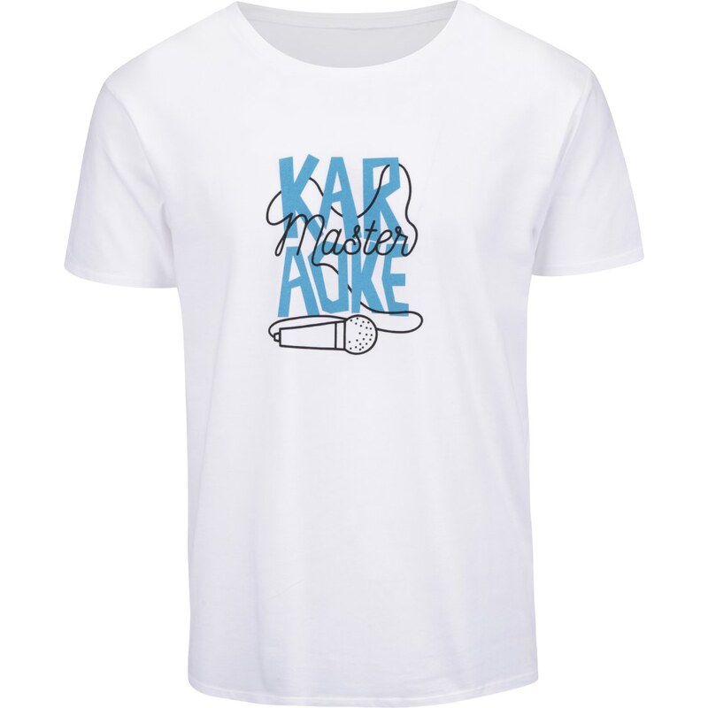 Bílé pánské triko s potiskem ZOOT Originál Karaoke Master