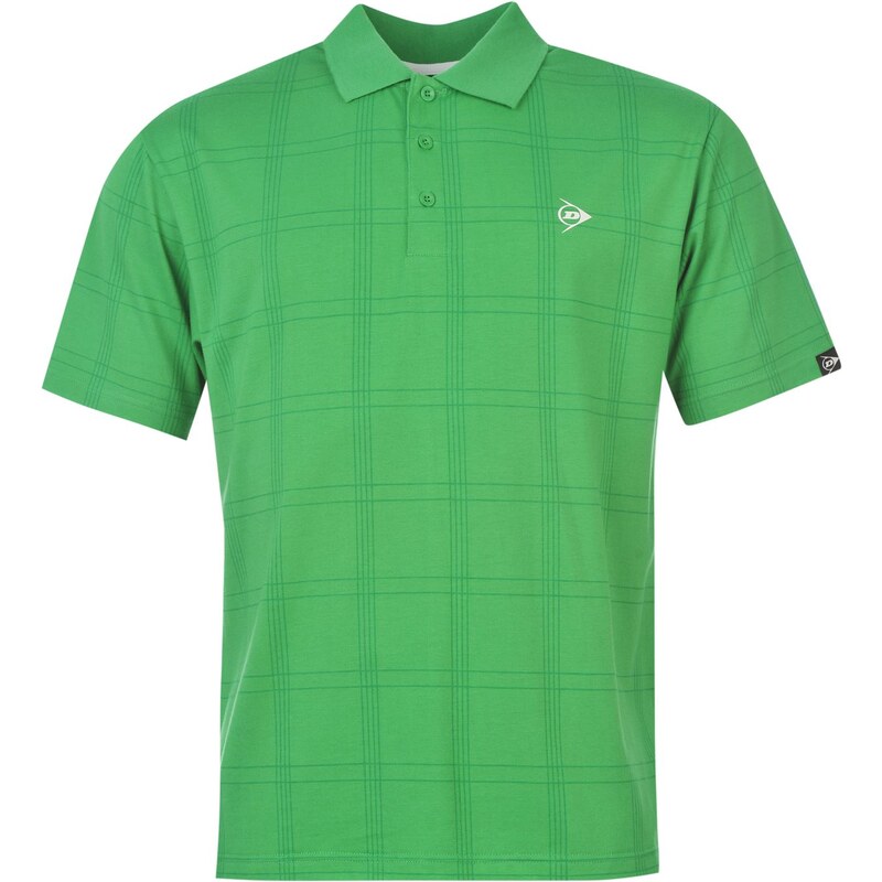 Sportovní polokošile Dunlop Check Golf pán. zelená