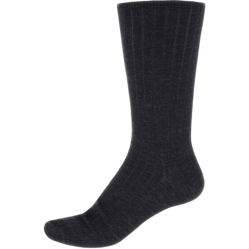 Černé žíhané vlněné ponožky Claudio