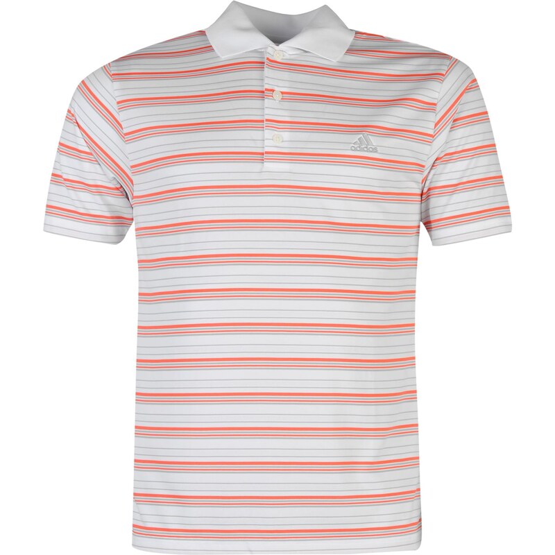 Adidas 3 Colour Stripe Polo Shirt Mens, white/chrome