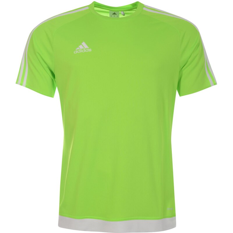 Adidas 3 Stripe Estro T Shirt Mens, solar green