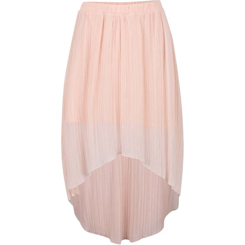 Růžová plisovaná sukně s prodlouženou zadní délkou Miss Selfridge