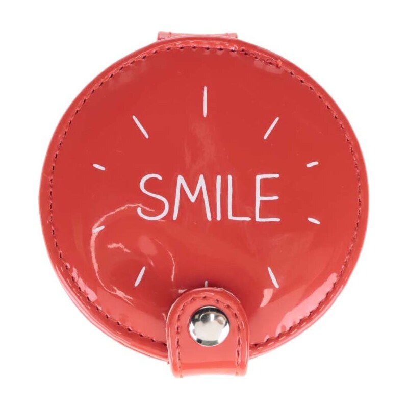 Červené kompaktní zrcátko Happy Jackson Smile