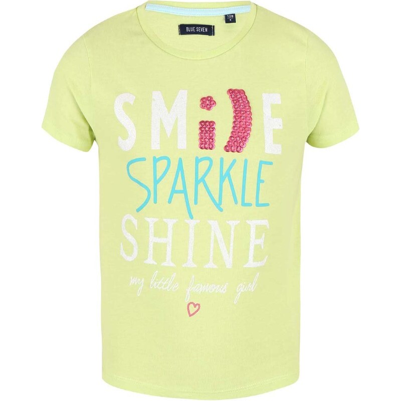 Žlutozelené holčičí tričko s potiskem Blue Seven Fashion Gang