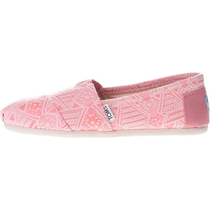 Neonově růžové dámské vzorované loafersToms
