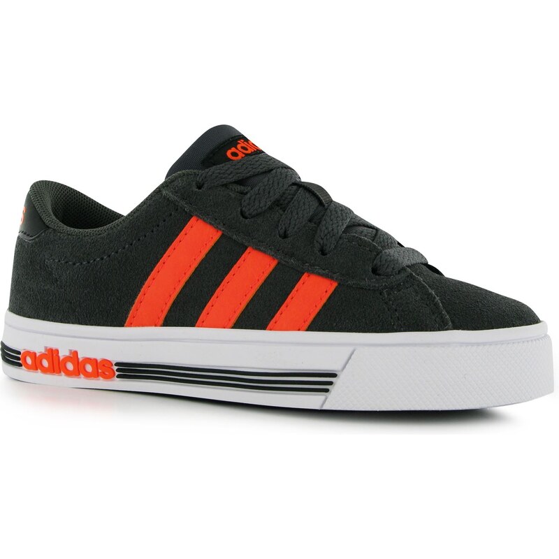 Adidas Daily Suede Childens Trainers, dkgrey/solorang
