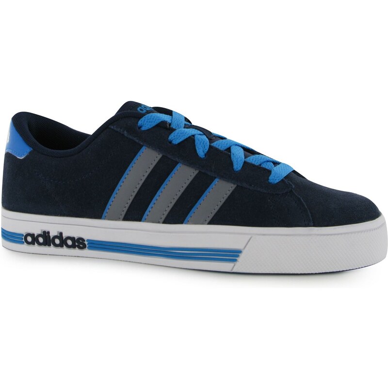 Adidas Daily Team Suede Boys Trainers, navy/grey/blue