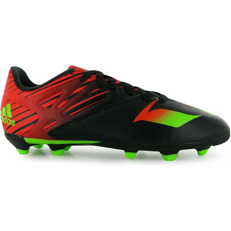 Adidas Messi 15.3 FG Junior Football Boots, black/sol green
