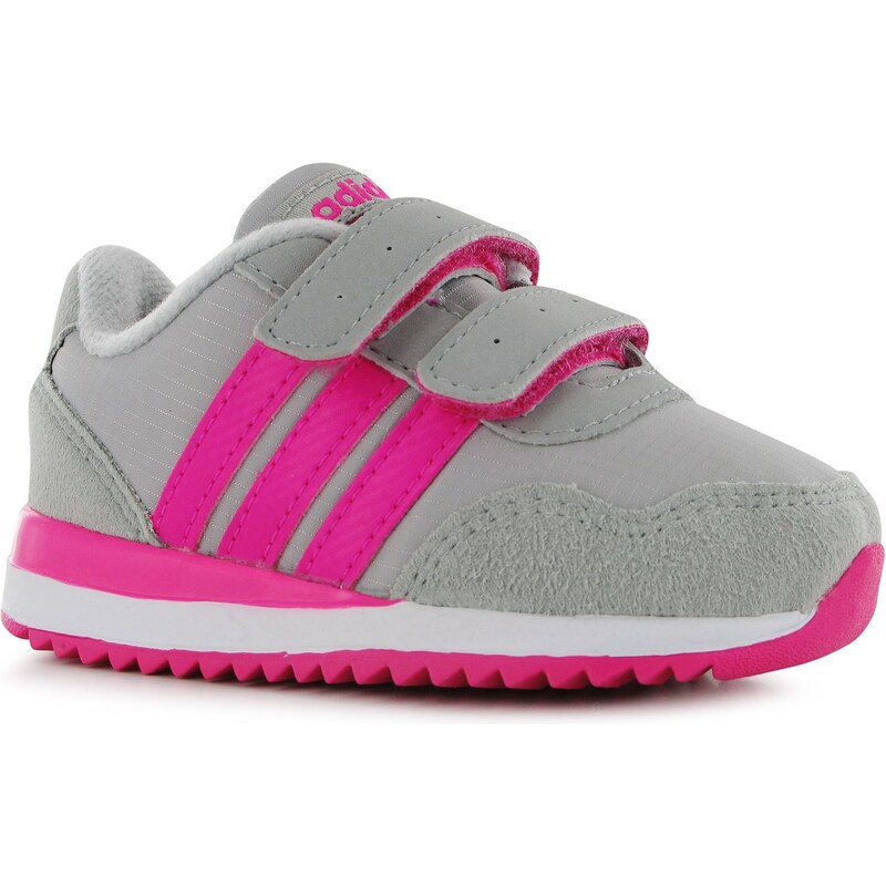 Adidas neo Jogger Rip Trainers Infant Girls, ltgrey/pink