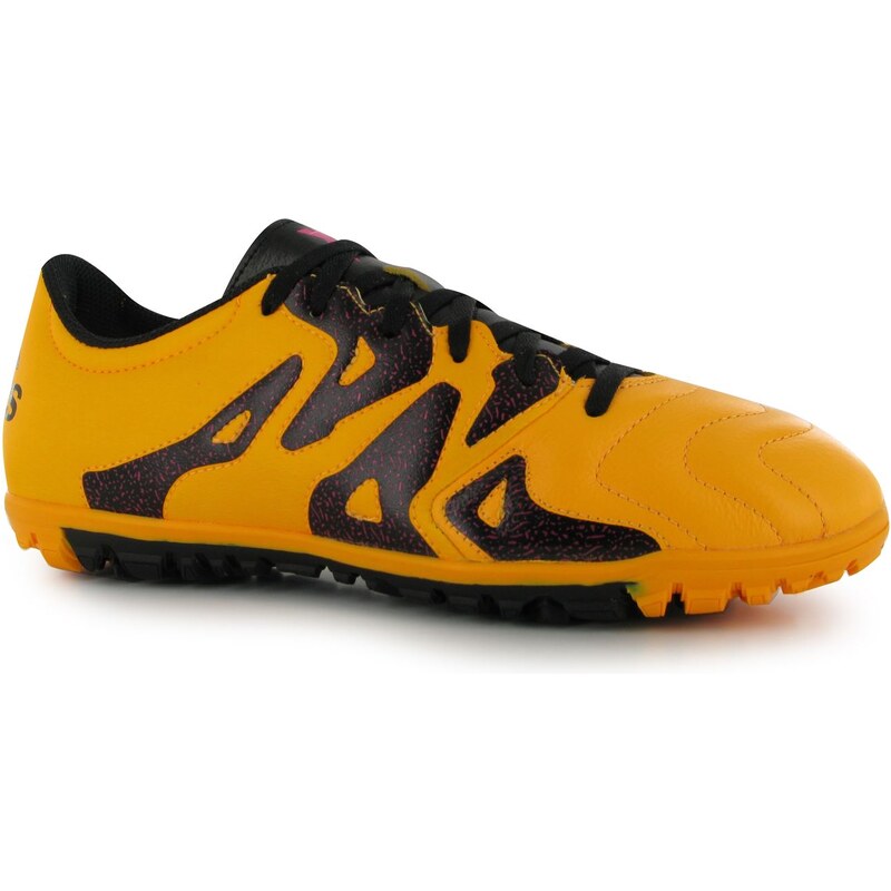 Adidas X 15.3 Leather Mens Astro Turf Trainers, solar gold