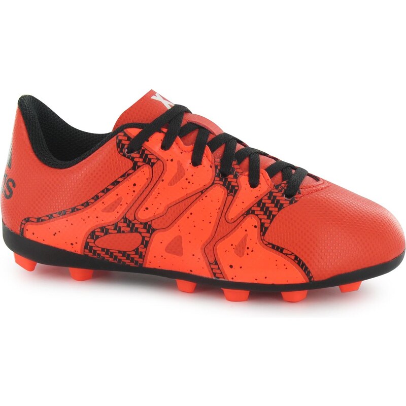 Adidas X 15.4 Childrens Firm Ground Football Boots, bold orange