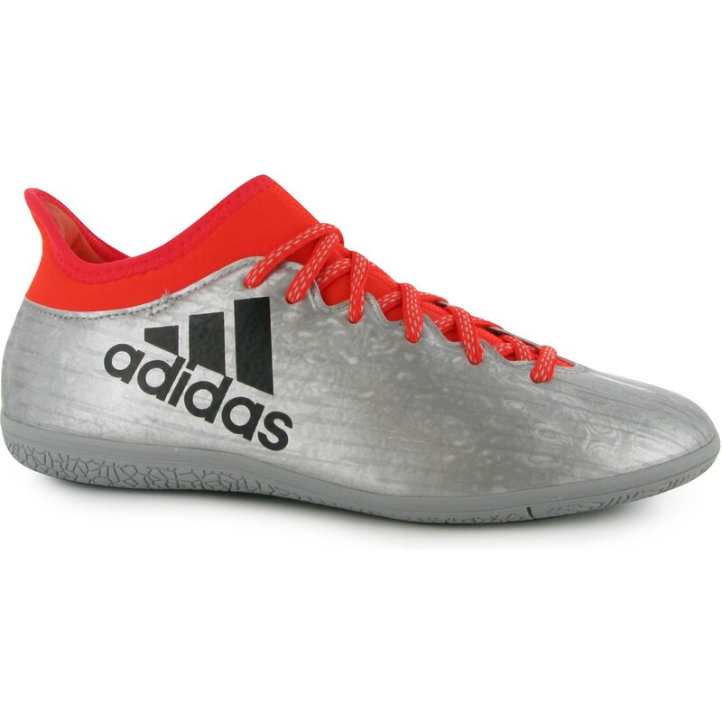 Adidas X 16.3 Indoor Court Trainers Mens, silver/solarred