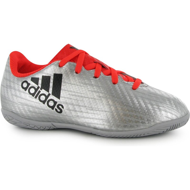 Adidas X 16.4 Indoor Court Trainers Childrens, silver/solarred