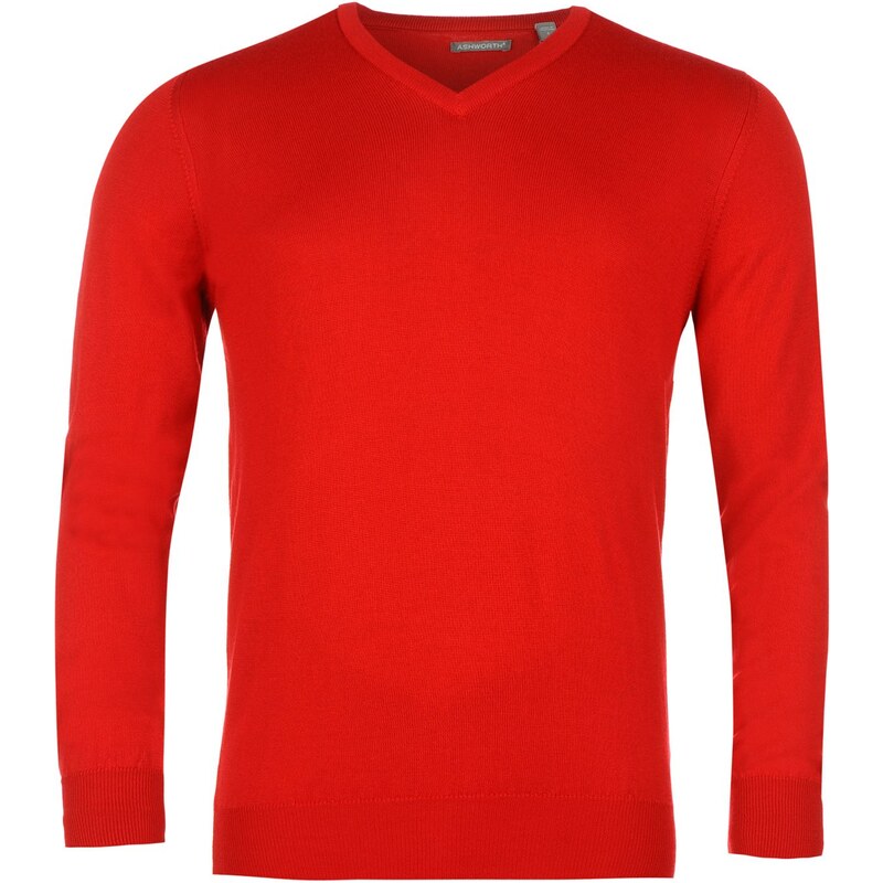 Ashworth V Neck Golfing Sweater Mens, red