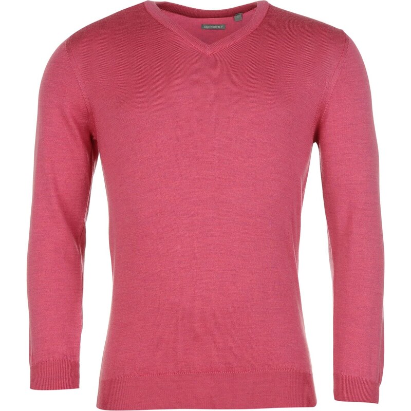 Ashworth V Neck Golfing Sweater Mens, sangria