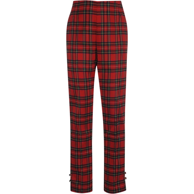 Banned Halo Trousers Ladies, red tartan