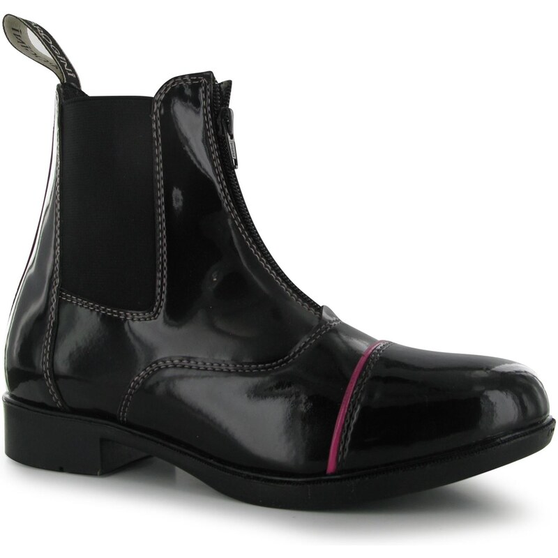 Brogini Patent Jodhpur Boots, black/pink