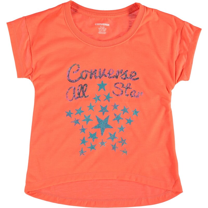 Converse 1877 Tshirt Junior Girls, firey coral