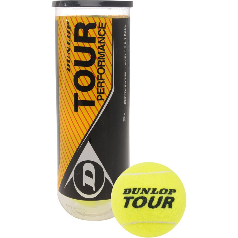 Dunlop Tour Performance 3 Pack Tennis Balls, yellow