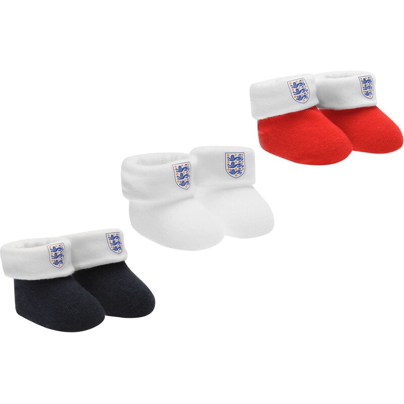 England 3 Pack Booties Baby, white