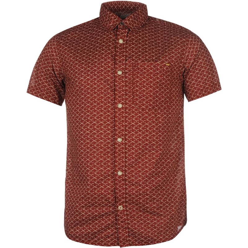 Jack and Jones Vintage Arcata Short Sleeve Shirt, brick red