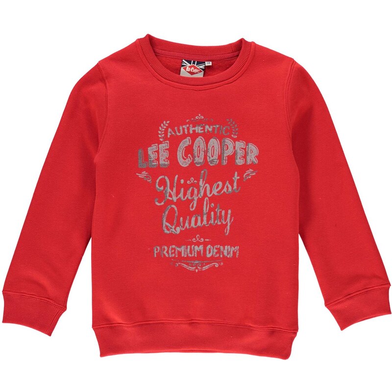 Lee Cooper Authentic Crew Neck Sweater Junior Boys, red