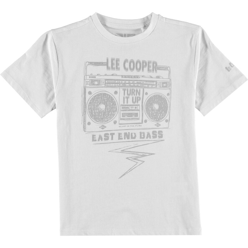 Lee Cooper Bass Print T Shirt Junior Boys, white