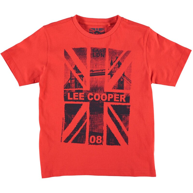 Lee Cooper Bridge Print Tshirt Junior Boys, red