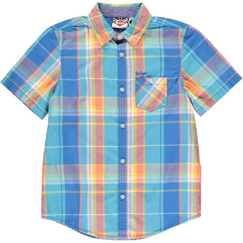 Lee Cooper Checked Shirt Junior Boys, turquoise check