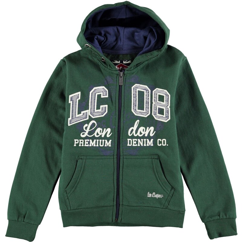 Lee Cooper Classic Zip Top Sweater Junior Boys, vintage green