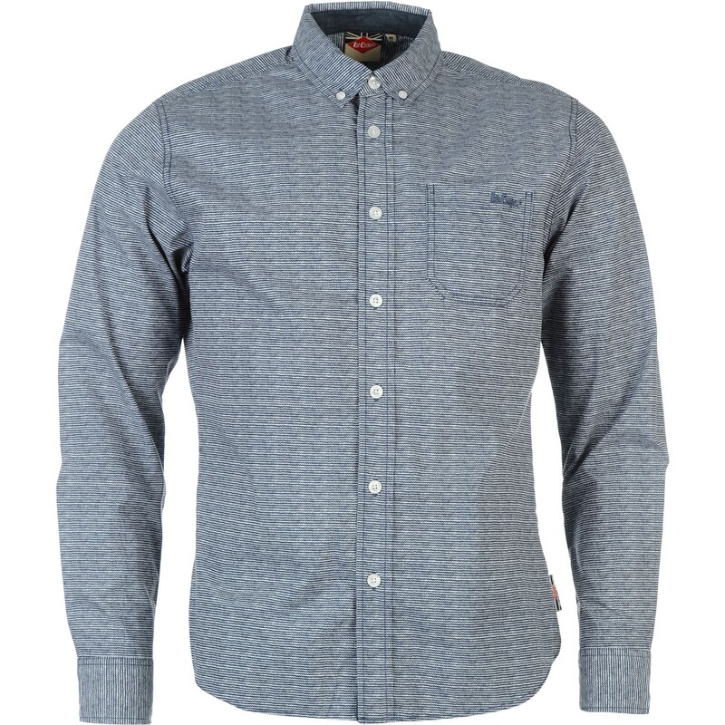 Lee Cooper Long Sleeve All Over Pattern Textile Shirt Boys, blue/white aop