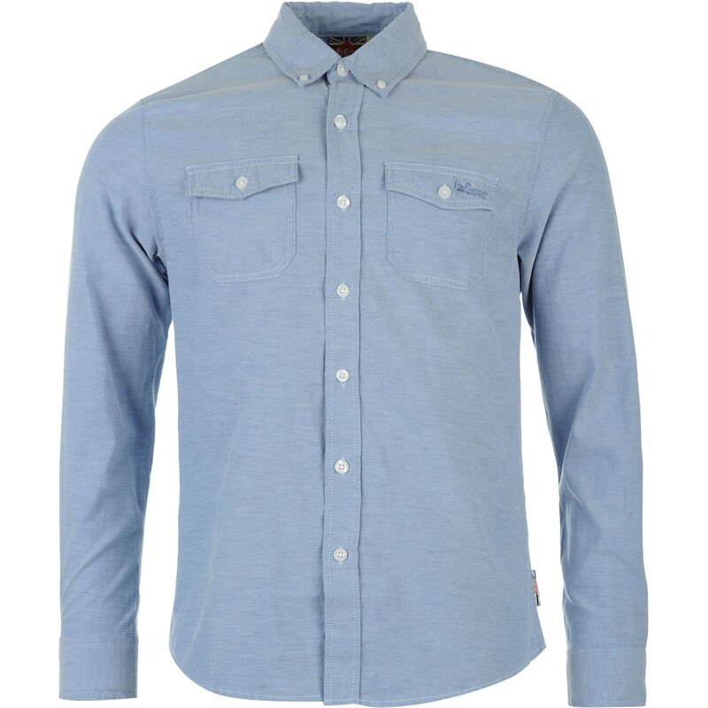 Lee Cooper Long Sleeved Oxford Shirt Junior Boys, light blue