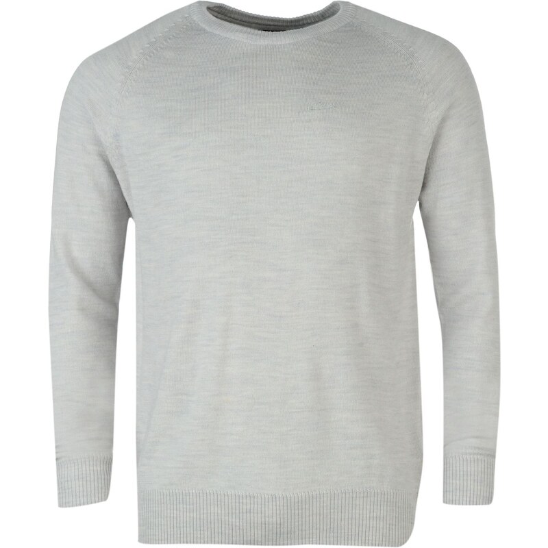 Lee Cooper Merino Wool Crew Neck Sweater Mens, grey marl